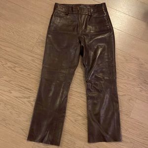 Banana Republic size 6 chocolate brown leather pants!